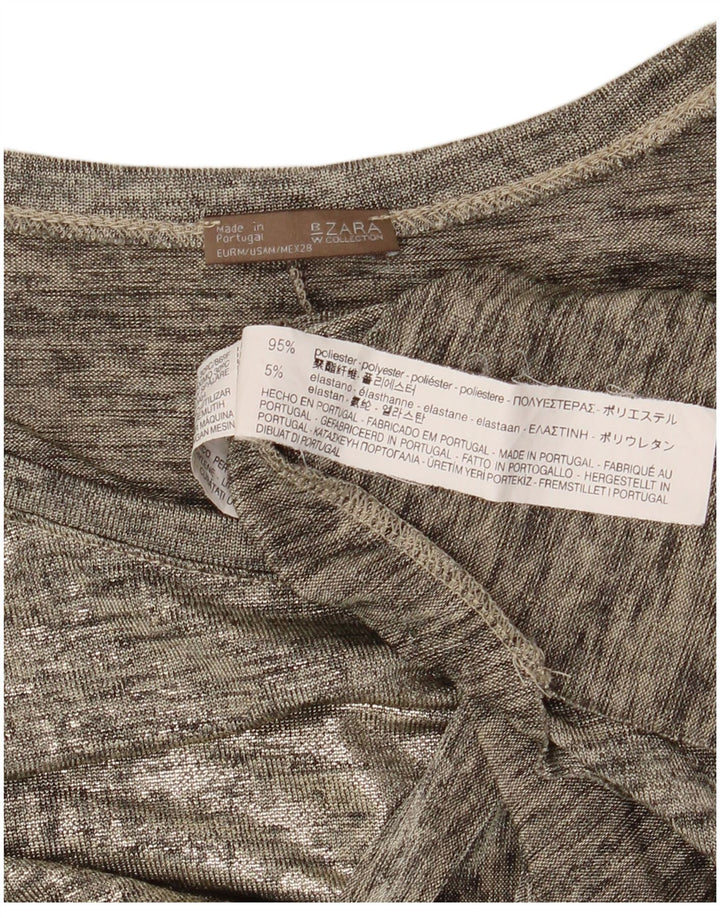 Top Zara da donna a maniche lunghe UK 14 Poliestere screziato grigio medio moderno
