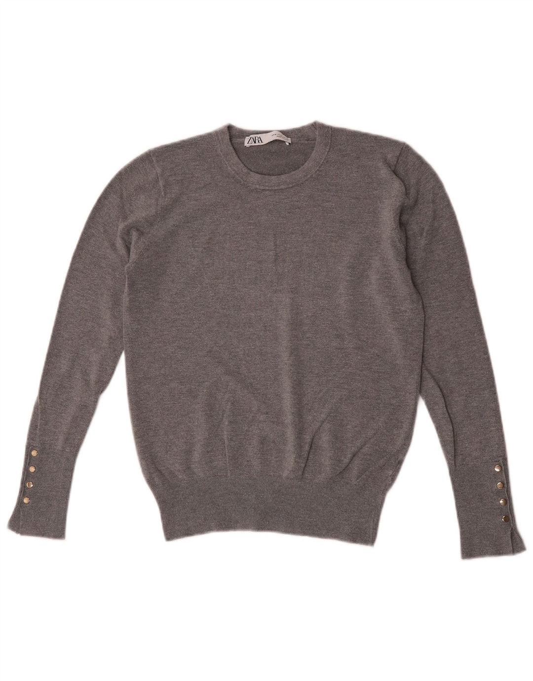 Maglione maglione girocollo da donna Zara UK 12 Grigio medio
