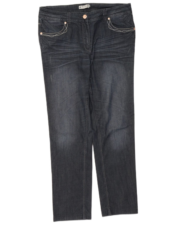 CARLA FERRONI Jeans Slim Donna IT 50 XL W34 L29 Blu Navy