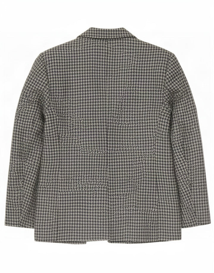 Giacca blazer vintage da donna a 2 bottoni IT 46 grande pied de poule grigio