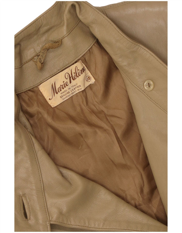 Giacca in pelle vintage da donna IT 46 grande in pelle beige