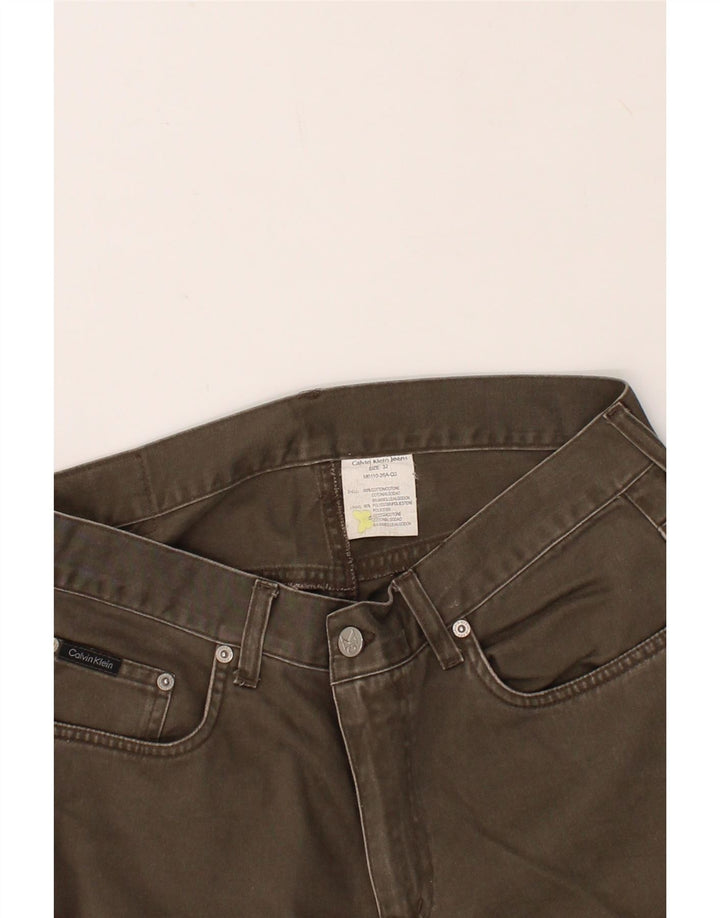 CALVIN KLEIN Jeans dritti da uomo W32 L31 cotone kaki