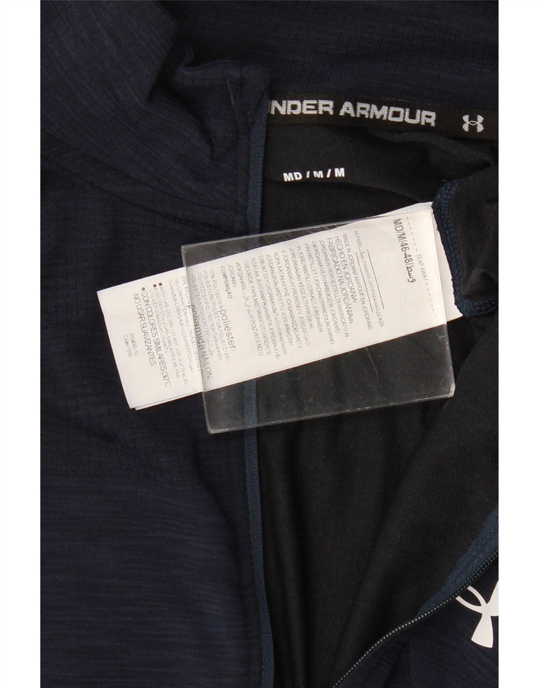 UNDER ARMOUR Top da uomo con zip e collo a maniche lunghe in poliestere blu navy medio
