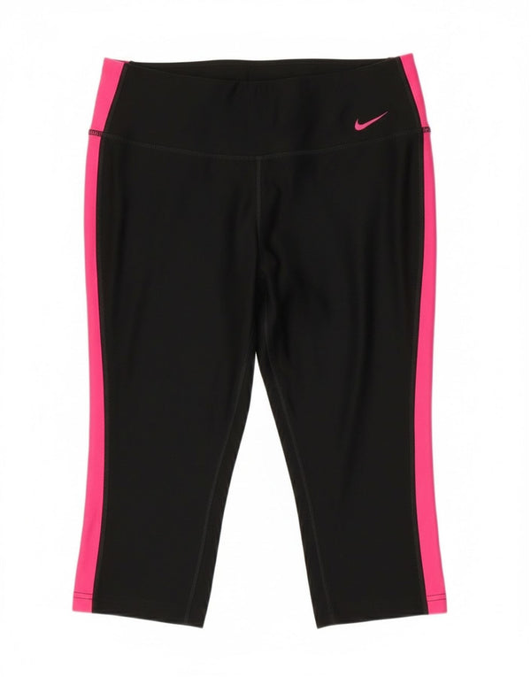 Leggings Nike Dri Fit Capri da donna UK 12 Medium Black Colourblock