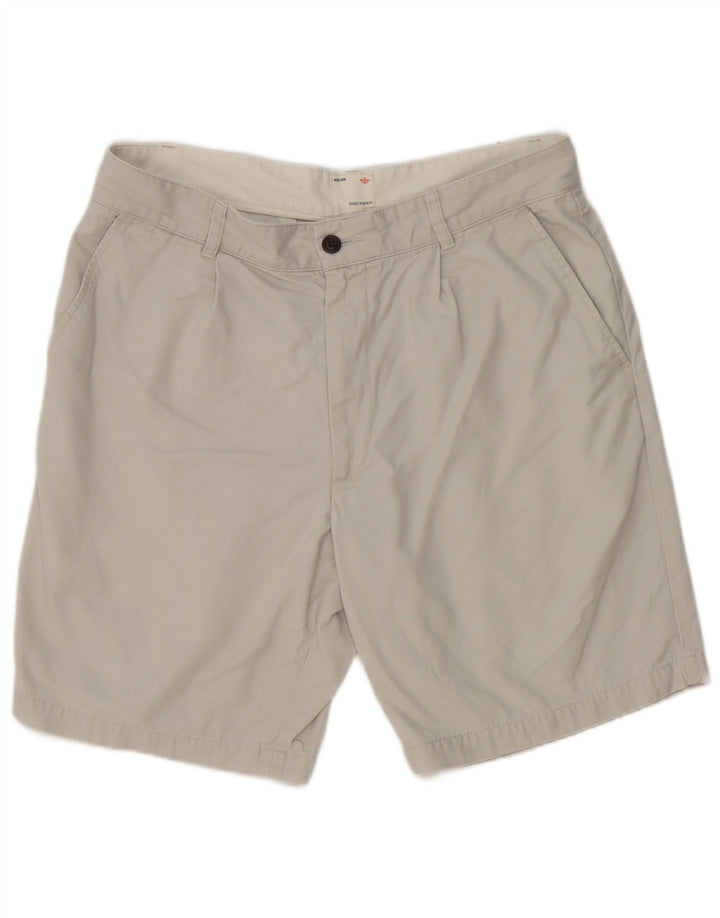 Pantaloncini chino color kaki da uomo Dockers W34 grandi in cotone grigio