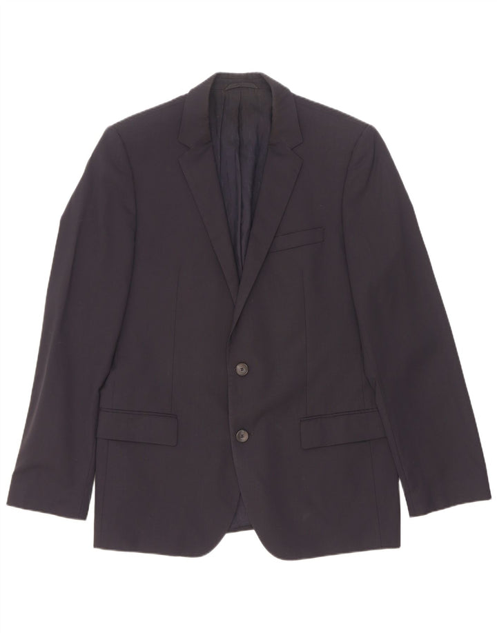 Giacca blazer da uomo a 2 bottoni Hugo Boss UK 50 grande in lana blu navy