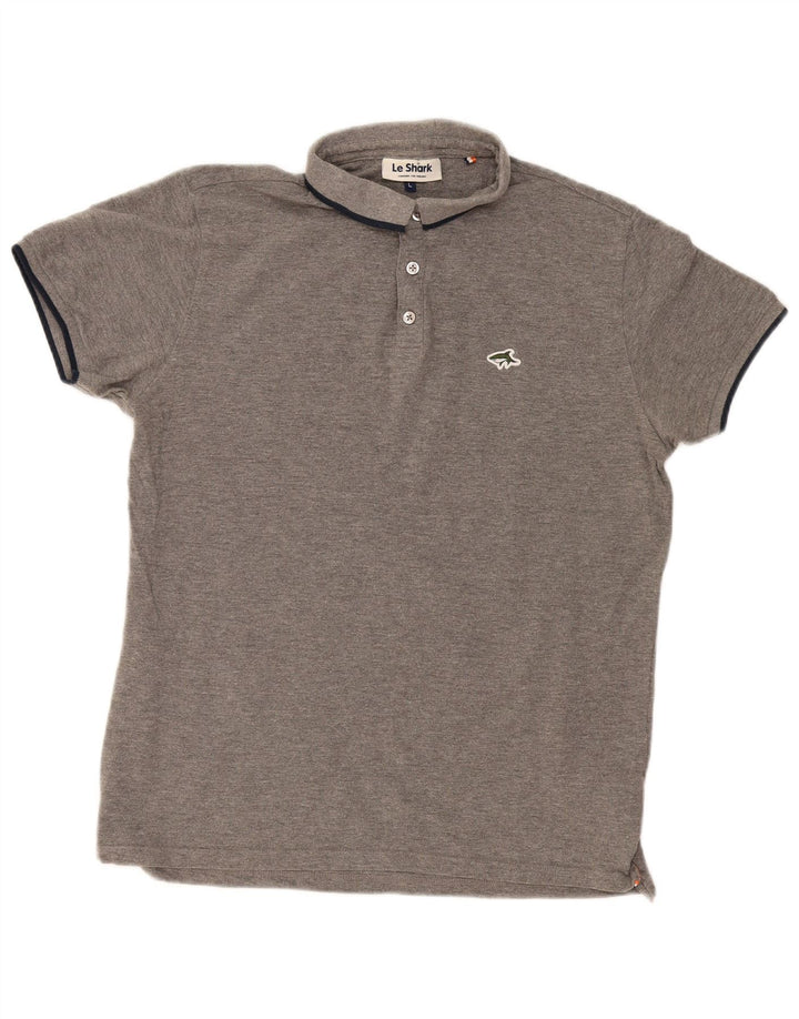 Polo da uomo Le Shark Large in cotone grigio
