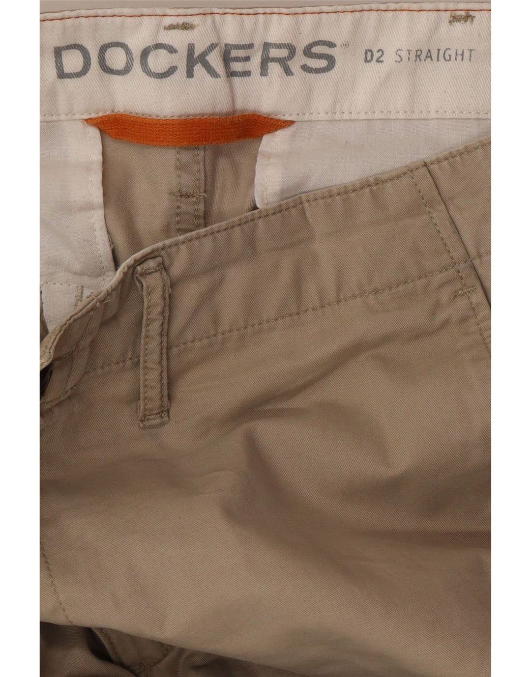 DOCKERS Pantaloni chino dritti da uomo W32 L34 Classico in cotone beige