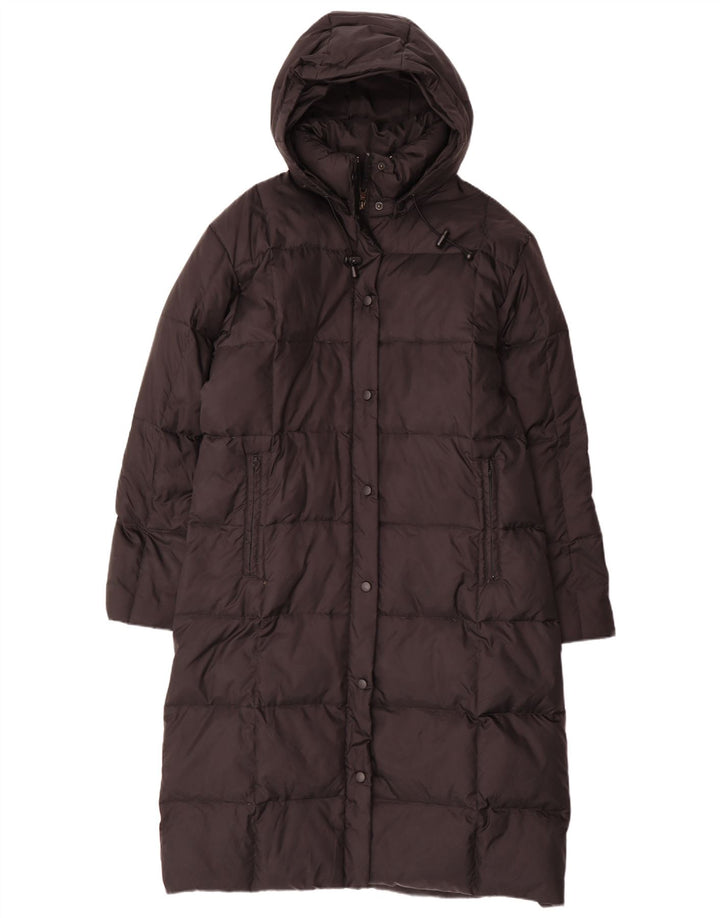 Autentico cappotto imbottito con cappuccio da donna IT 48 XL nylon nero