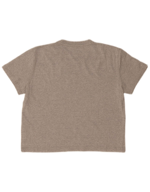 Maglietta grafica corta da donna Calvin Klein Jeans Top UK 14 Large Grey Flecked