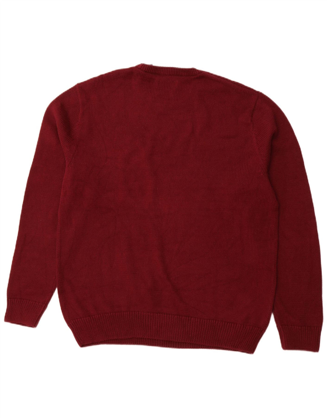 Maglione maglione girocollo da uomo CHAPS grande in cotone bordeaux