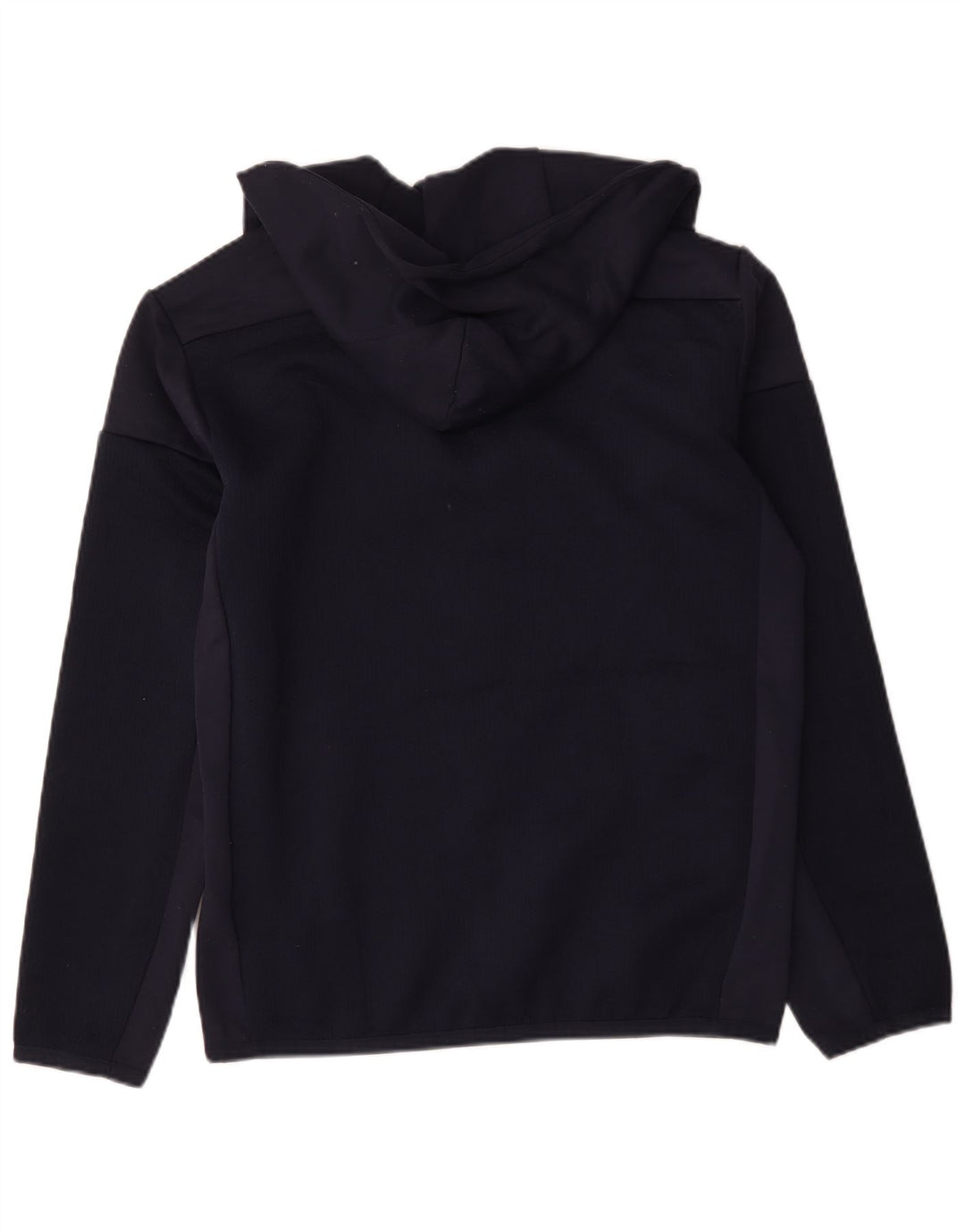 Maglione con cappuccio e zip da uomo Adidas, poliestere color block medio blu navy