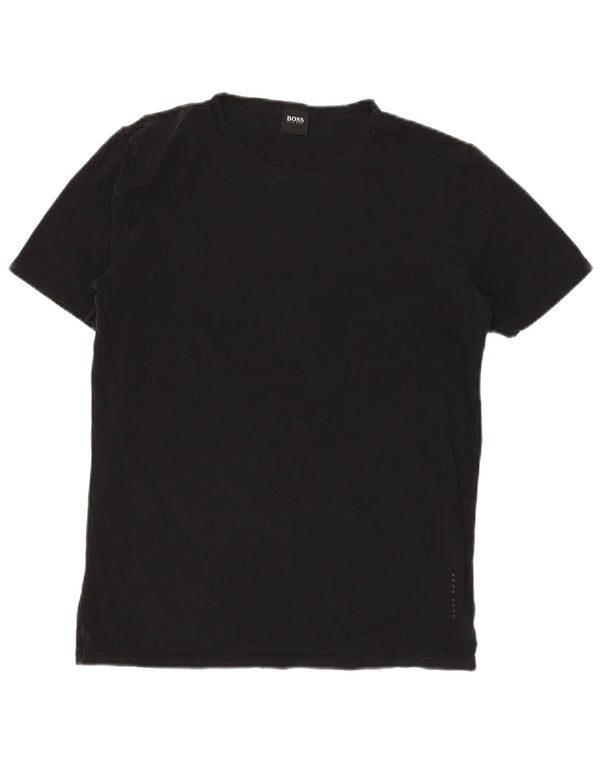 T-shirt da uomo HUGO BOSS Top grande in cotone nero