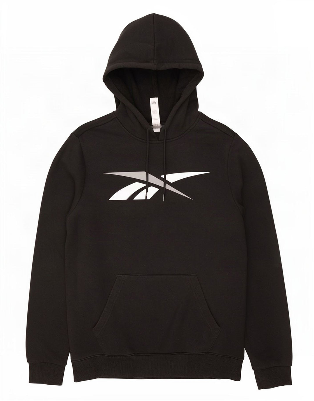 Felpa con cappuccio grafica da uomo Reebok, cotone medio nero