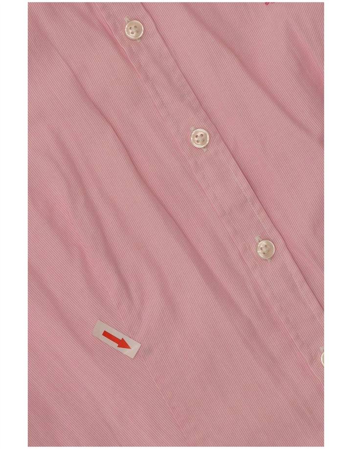 Camicia Benetton Donna UK 12 Gessato Rosa Medio