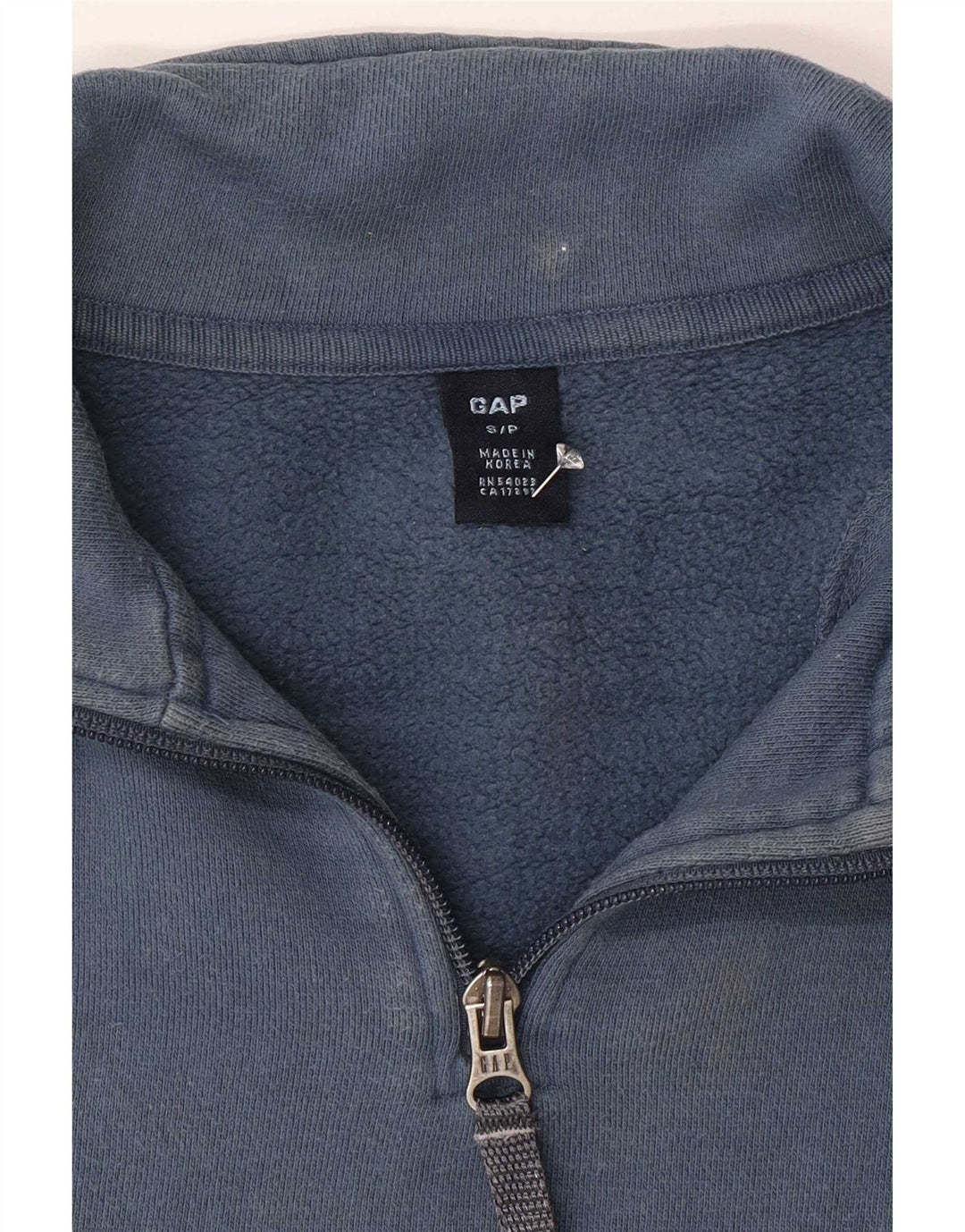 Gap Felpa da uomo con zip sul collo, maglione piccolo blu