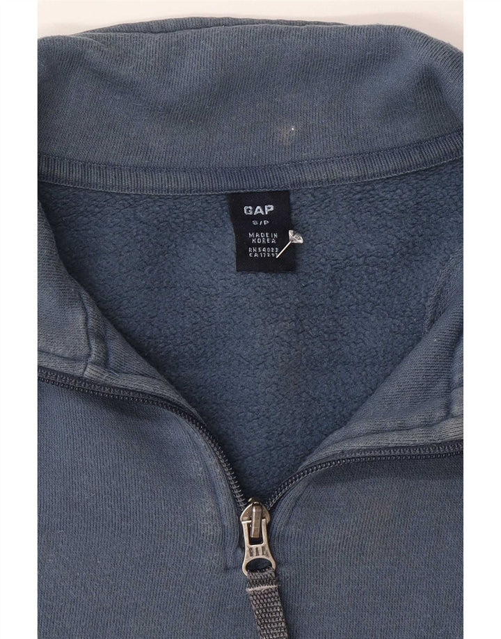 Gap Felpa da uomo con zip sul collo, maglione piccolo blu