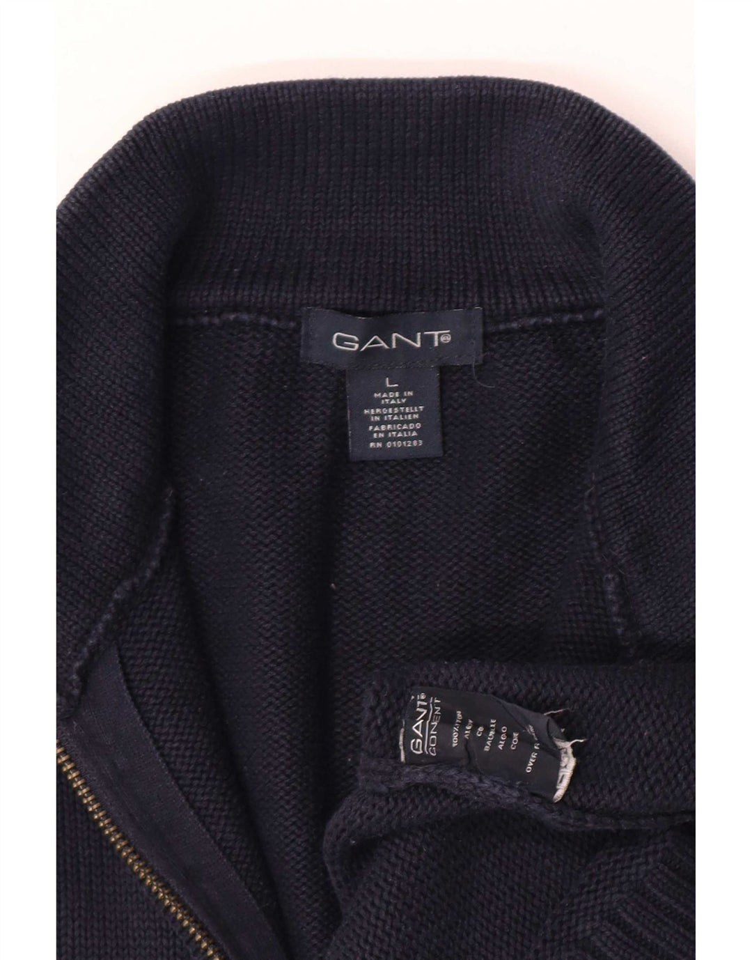 Gant Maglione Cardigan da Uomo Grande in Cotone Blu Navy