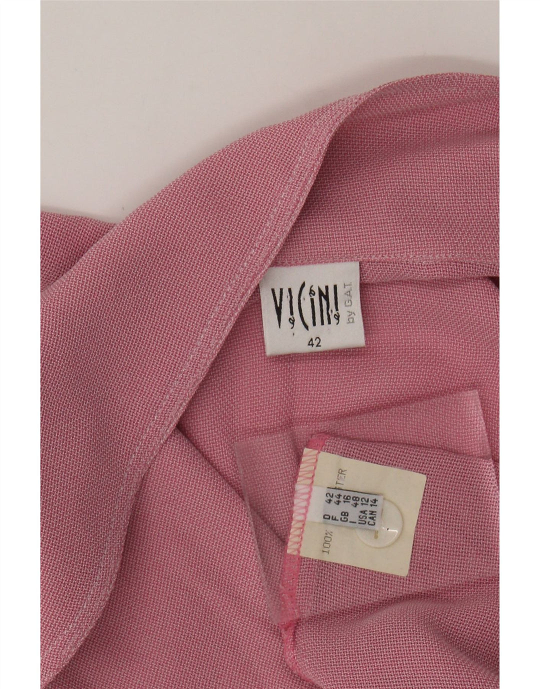 VICINI Womens Shirt Dress UK 16 Large  Pink Polyester