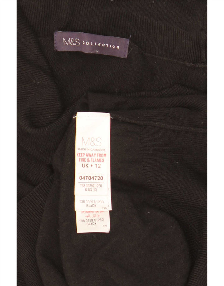 Maglione maglione a collo alto da donna Marks & Spencer UK 12 viscosa nera media