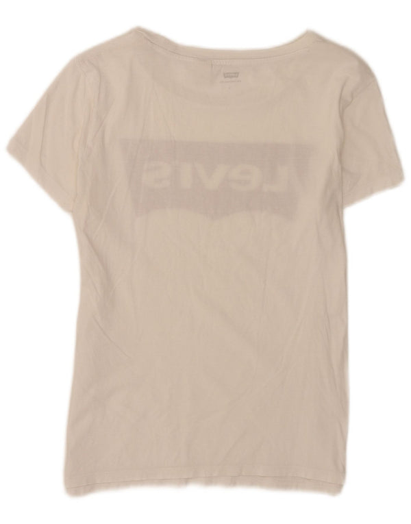 T-shirt grafica da donna Levi's Top UK 10 piccola bianca