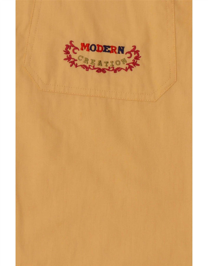 Camicia vintage da donna ampia vestibilità EU 38 cotone giallo medio