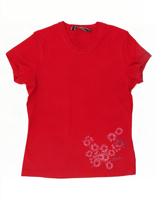 T-shirt grafica da donna Berghaus Top UK 14 Cotone floreale rosso medio