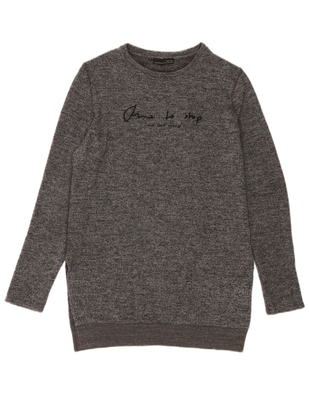 Abito in maglione grafico da donna Zara UK 14 Grigio medio chiazzato