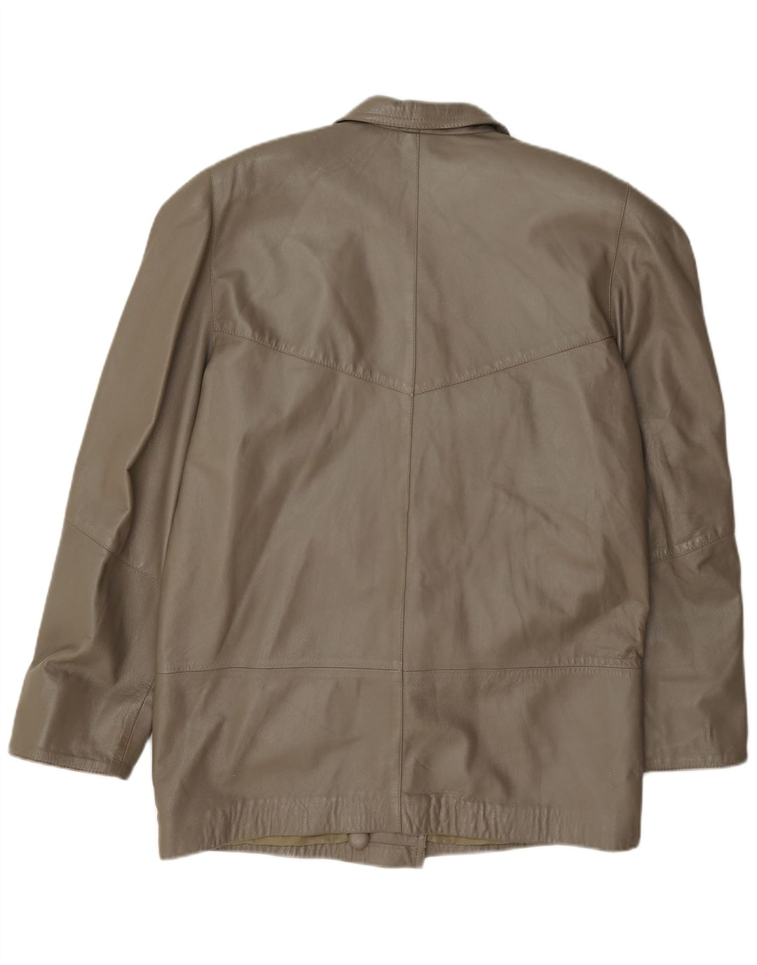 Giacca in pelle doppiopetto vintage da donna UK 16 grande verde