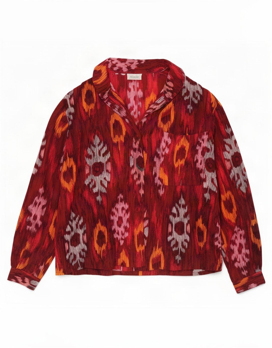 Camicia da donna Benetton Camicetta UK 12 Medium Red Ikat
