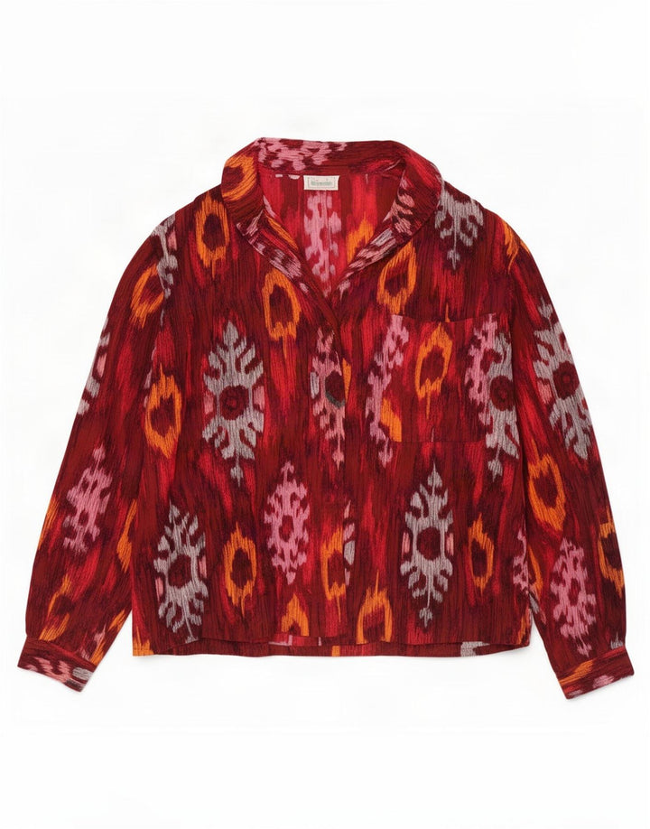 Camicia da donna Benetton Camicetta UK 12 Medium Red Ikat