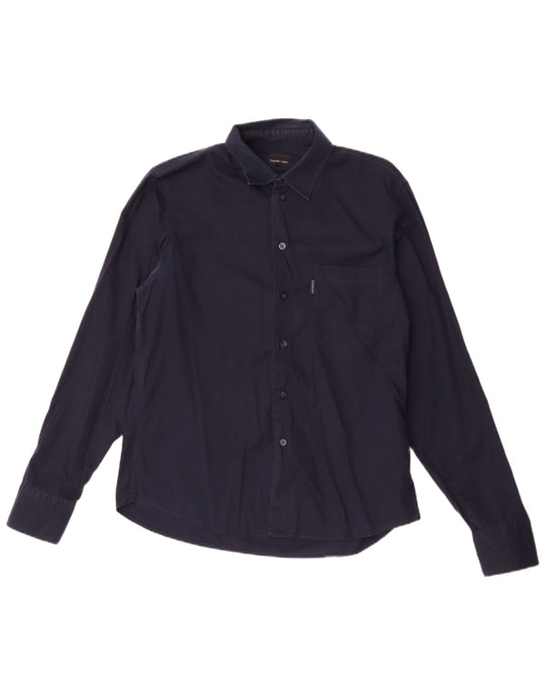 Camicia da uomo Calvin Klein Jeans Large in cotone blu navy