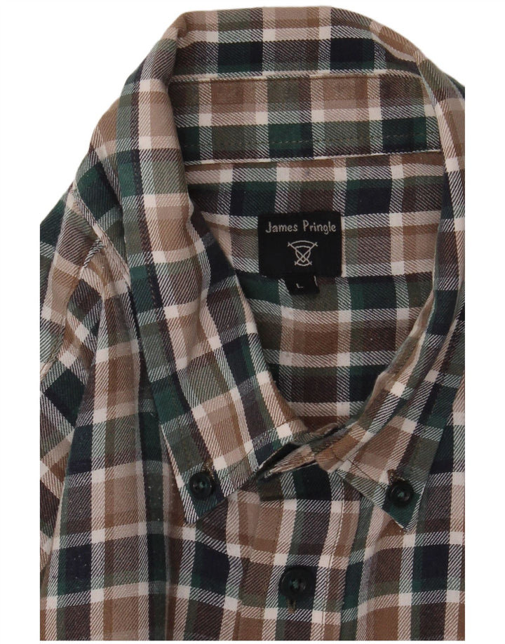 Camicia da uomo in flanella James Pringle a quadri multicolori grandi