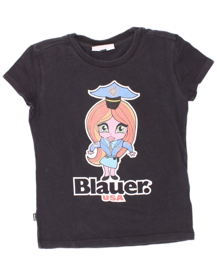 Maglietta grafica per ragazze Blauer Top 9-10 anni Nera
