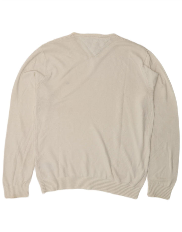 Maglione maglione girocollo da uomo Tommy Hilfiger cotone bianco medio