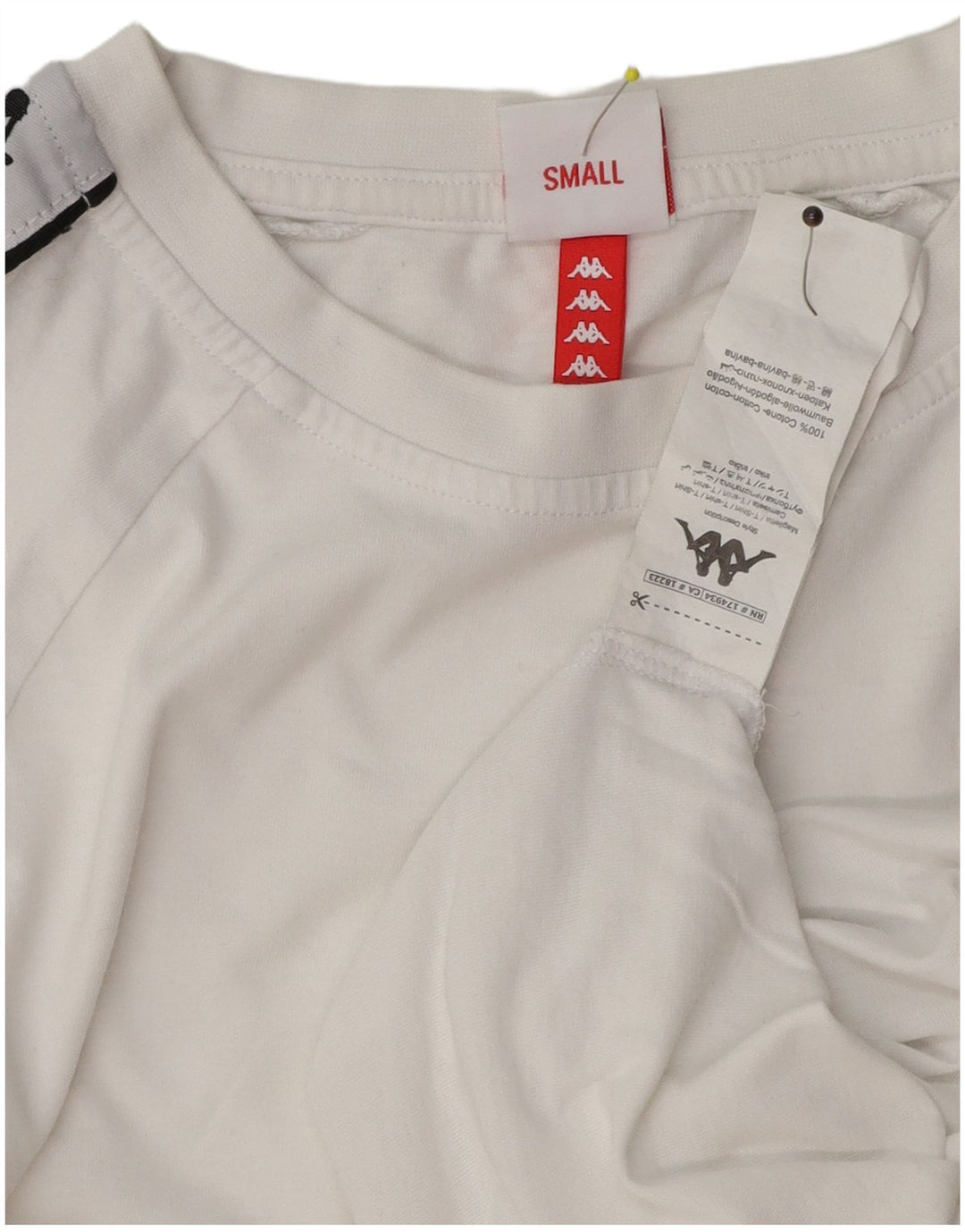 T-shirt grafica da uomo Kappa Top Small in cotone bianco