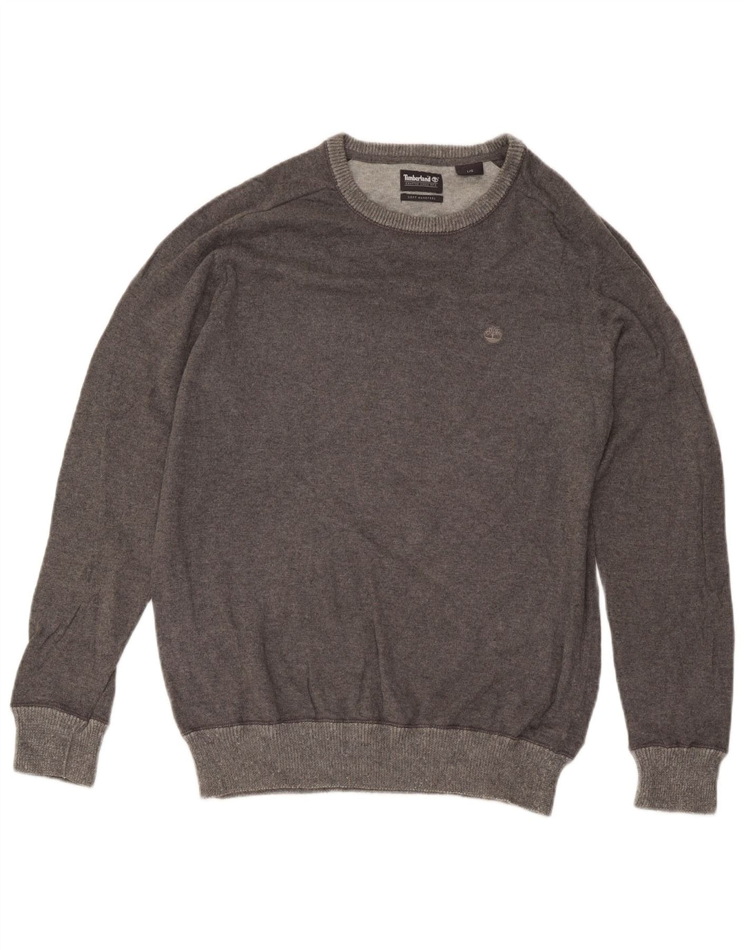 Maglione maglione girocollo da uomo Timberland grande cotone grigio