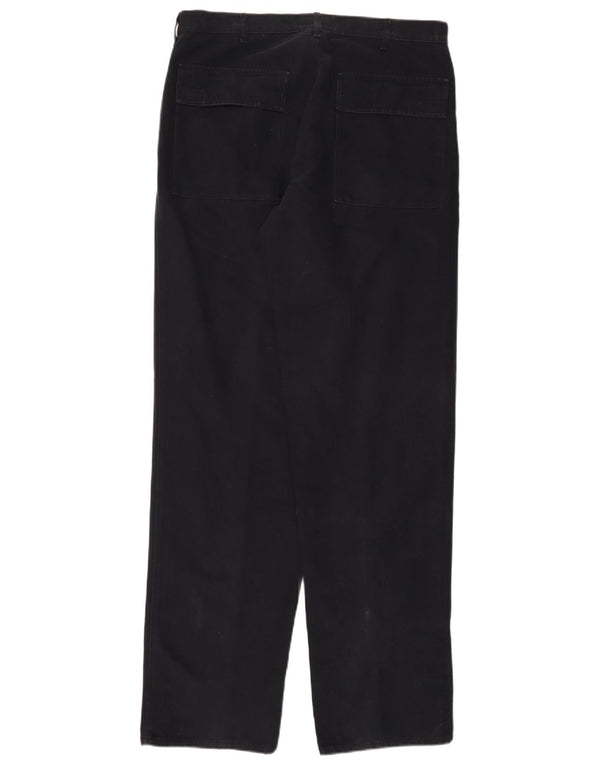 Pantaloni chino dritti da uomo ARMANI EU 52 XL W36 L36 cotone blu navy