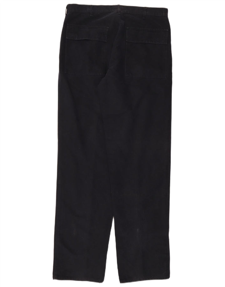 Pantaloni chino dritti da uomo ARMANI EU 52 XL W36 L36 cotone blu navy