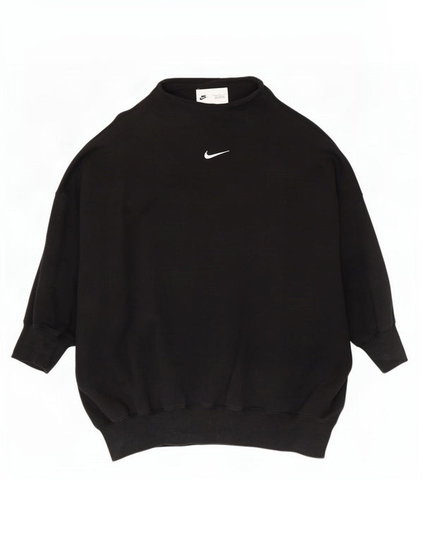 Felpa oversize da donna Nike maglione UK 16 grande cotone nero