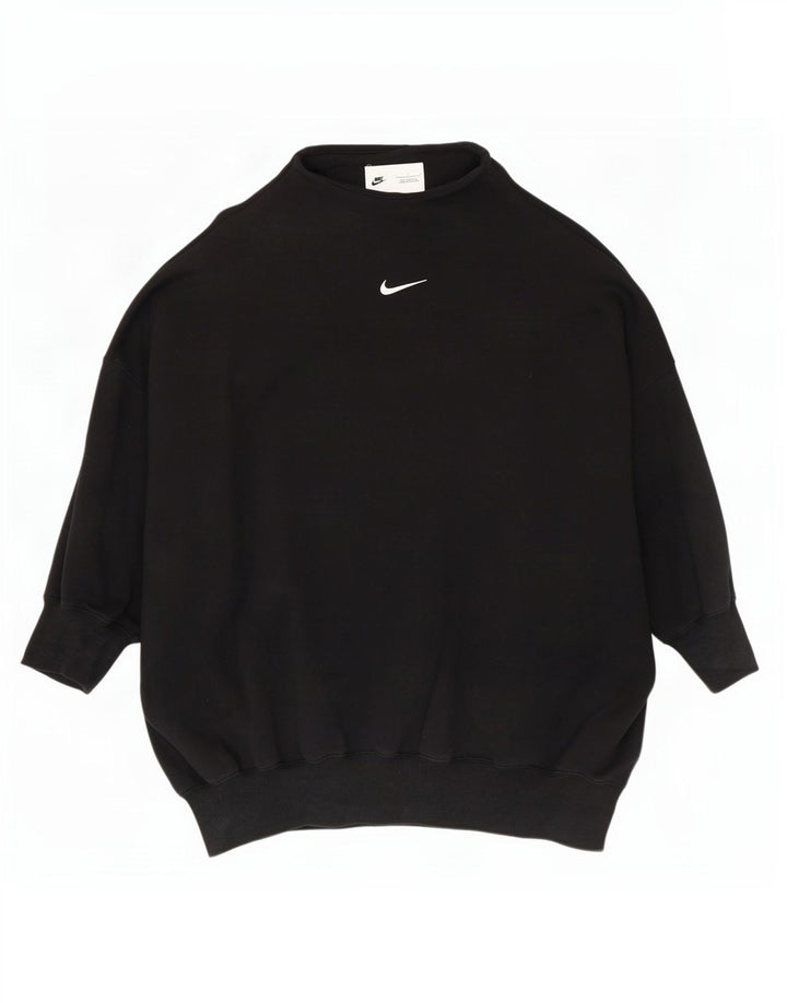 Felpa oversize da donna Nike maglione UK 16 grande cotone nero