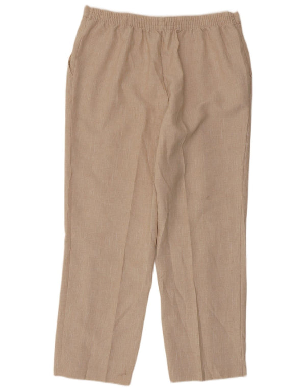 Marks & Spencer Womens Straight Casual Trousers UK 16 Large W32 L26 Beige