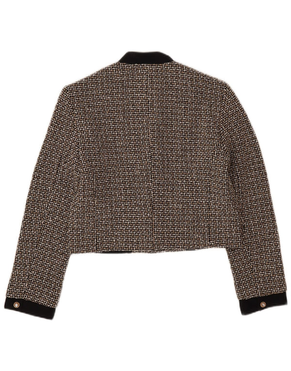 Giacca blazer a 3 bottoni corta da donna Zara UK 10 piccoli quadri multicolori