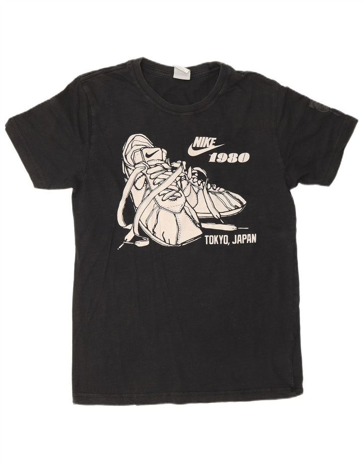 T-shirt grafica da uomo Nike Top in cotone nero medio