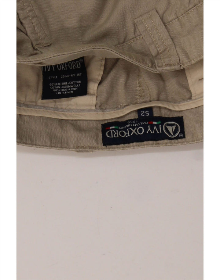 Pantaloncini cargo da uomo IVY OXFORD IT 52 XL W38 Cotone beige