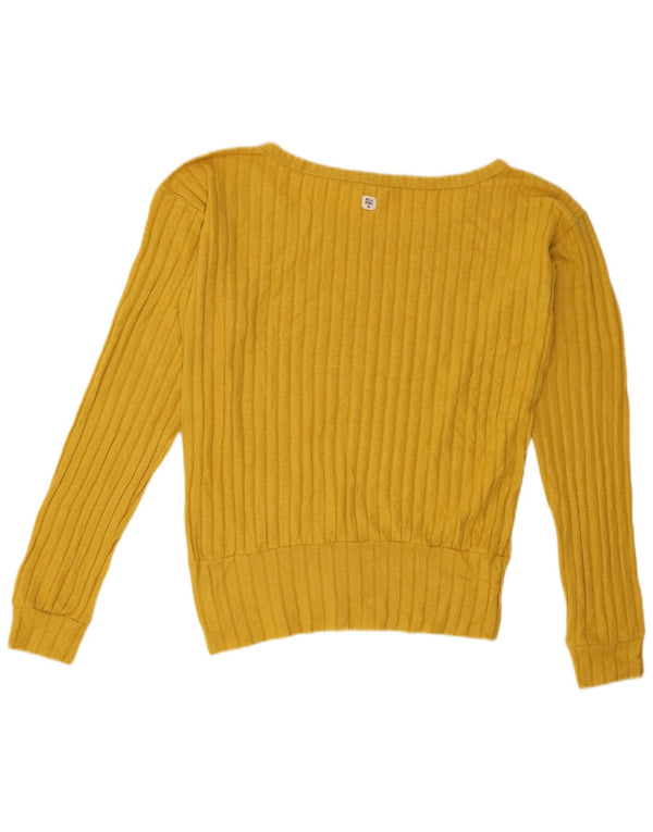Billabong Top da donna a maniche lunghe UK 16 Large Giallo Poliestere