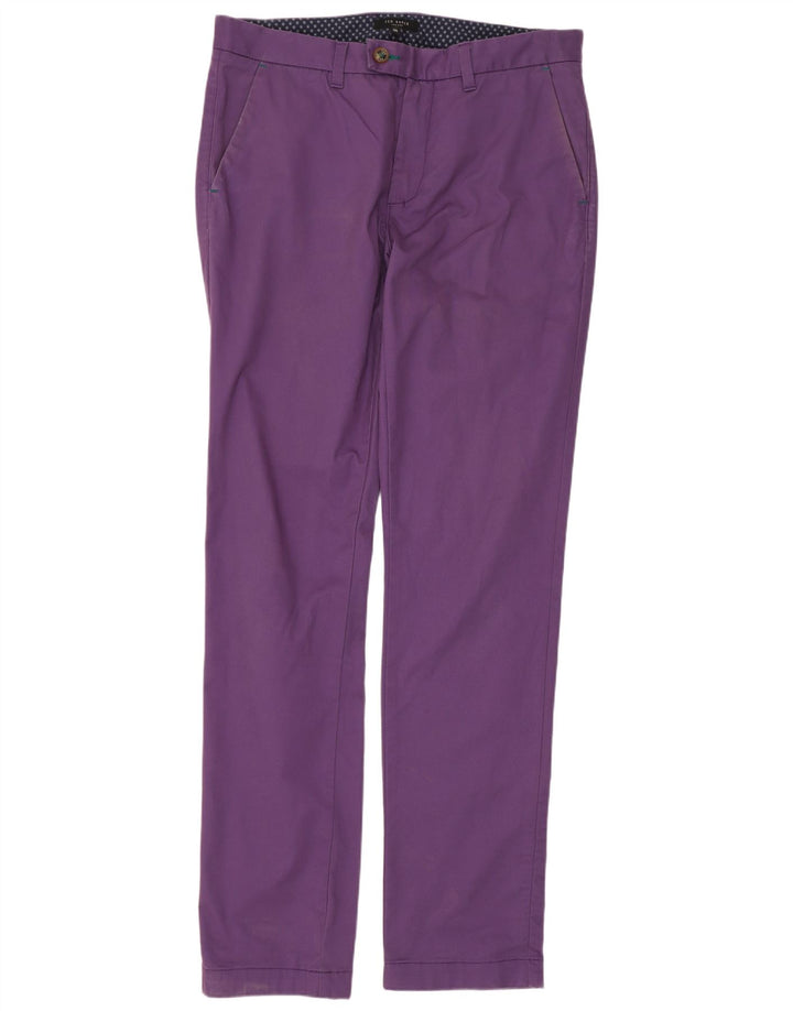 Pantaloni chino slim da uomo Ted Baker W32 L33 cotone viola