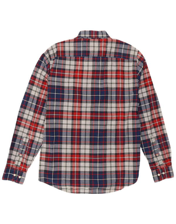 Camicia da uomo Tommy Hilfiger New York Fit in cotone scozzese blu medio