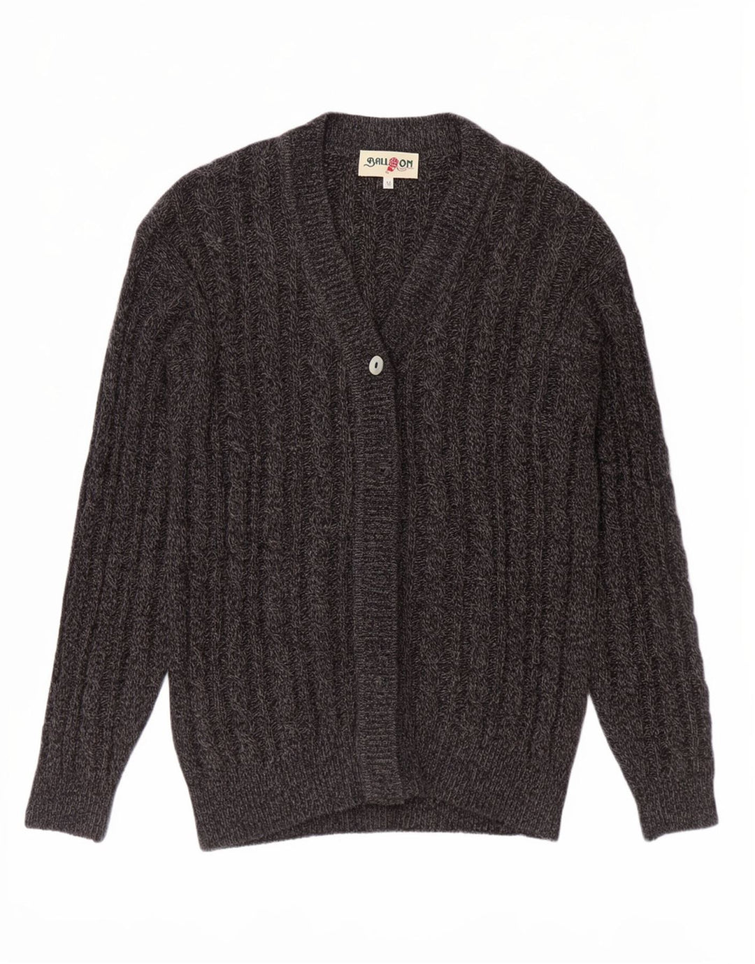 Maglione cardigan da donna Balloon in lana grigio medio