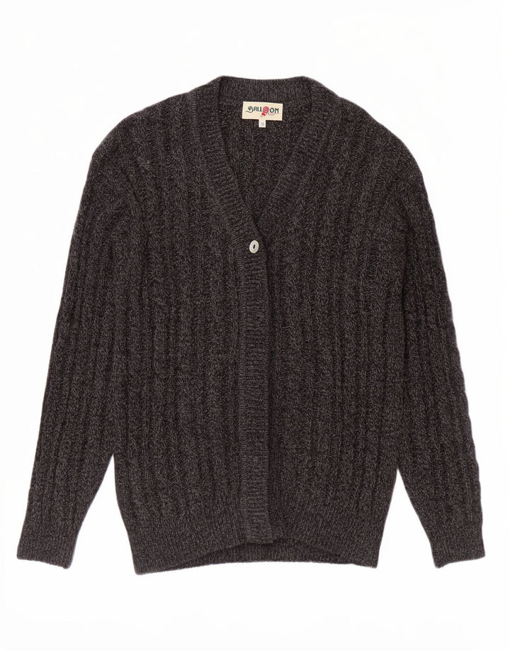 Maglione cardigan da donna Balloon in lana grigio medio